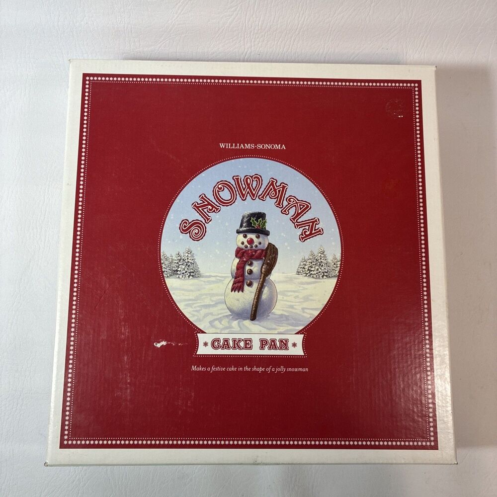 Williams Sonoma Nordic Ware Snowman Cake Pan 3D Holiday Open Box New